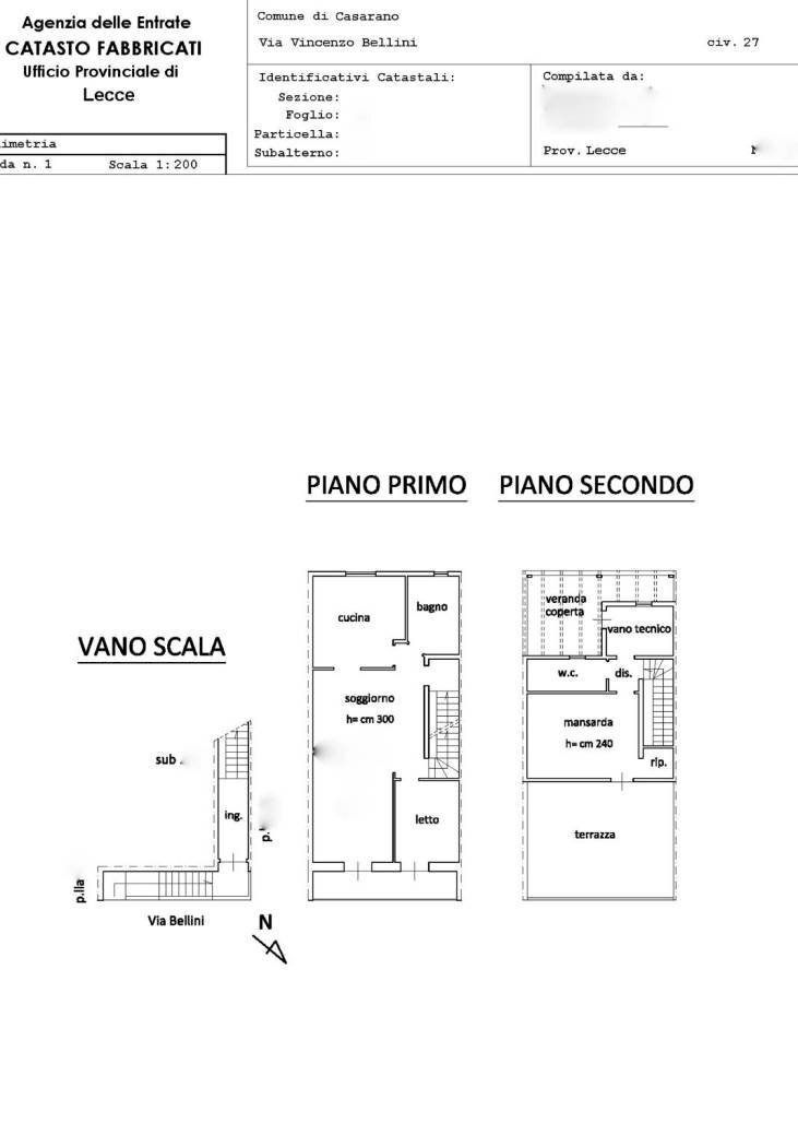 Casa indipendente via Vincenzo Bellini, Casarano - planimetria 1