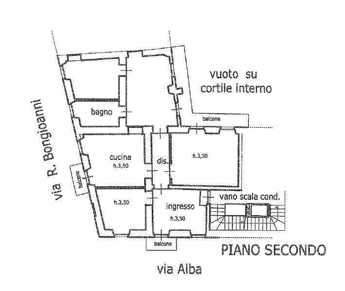 Apartment via Alba, 45, Cuneo (neighborhood Centro) - floor plans 1