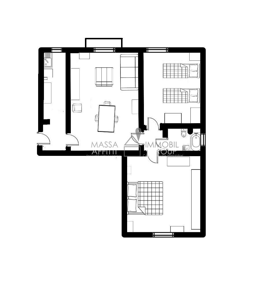 Planimetria Agim - Three-room apartment Via Gotara 35, Massa - floor plans 1