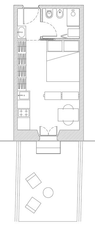 PLAN ARREDO 1 - One-room apartment Viale dei Mille 19, Cervia - floor plans 1