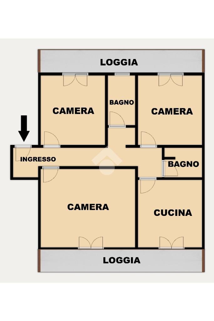 Quadrilocale Via Enrico Fermi, Genova (zona Rivarolo) - planimetria 1