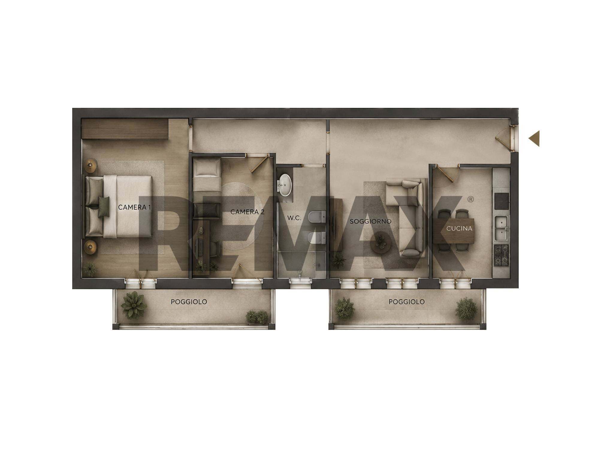 Pianta 3D - Appartamento via Trilussa
 
5, Cadoneghe - planimetria 1