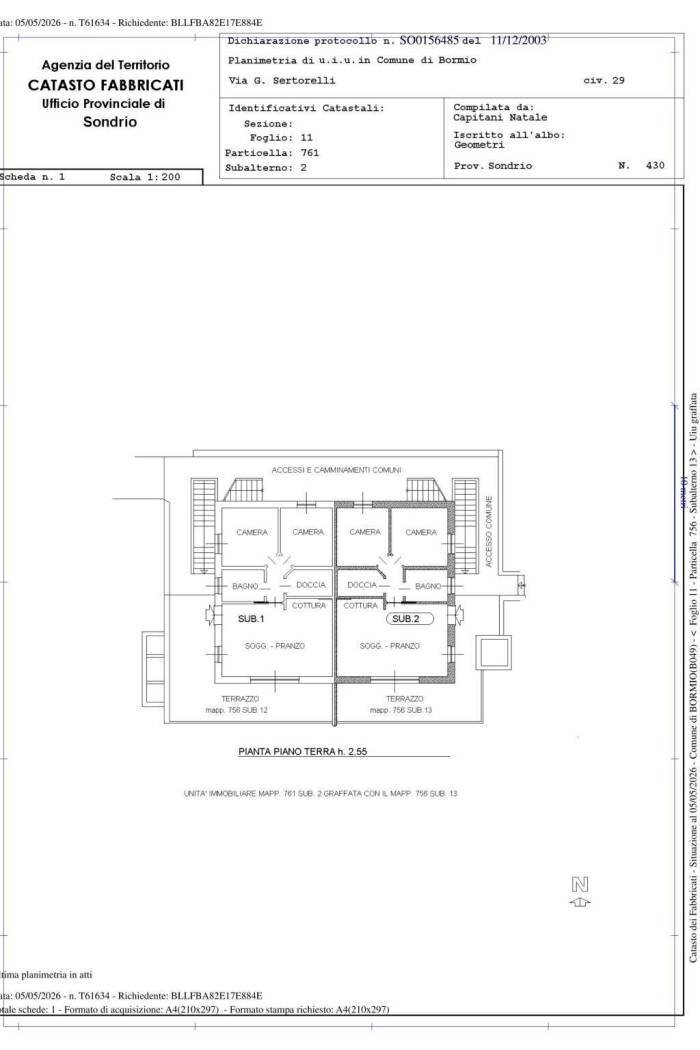 Three-room apartment via Giacinto Sertorelli, 29, Bormio - floor plans 1