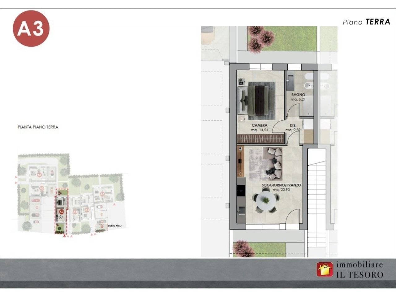 Two-room apartment via Casale, 272, Verucchio - floor plans 1