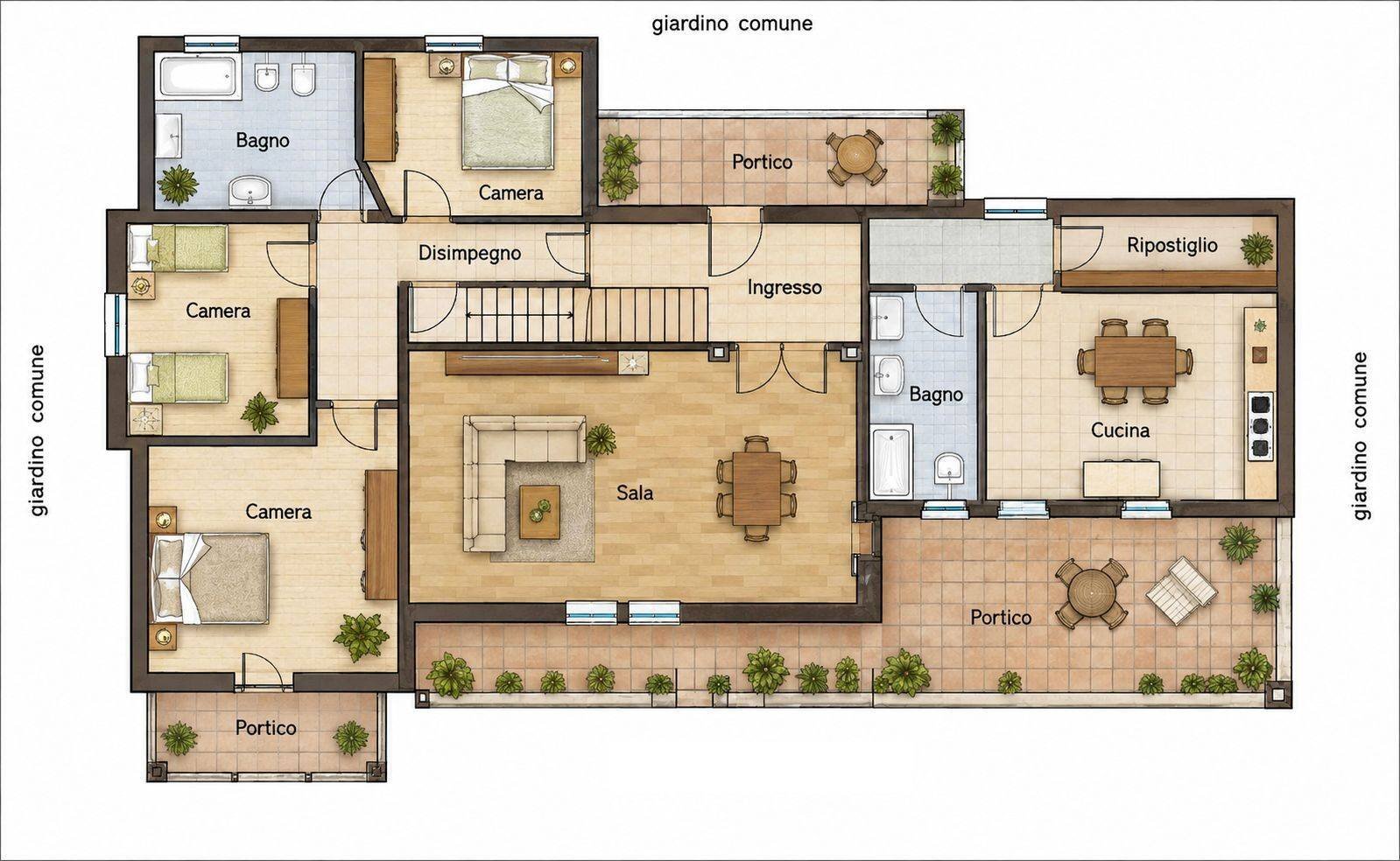 Villa via San Martino, 22, Soldano - floor plans 1