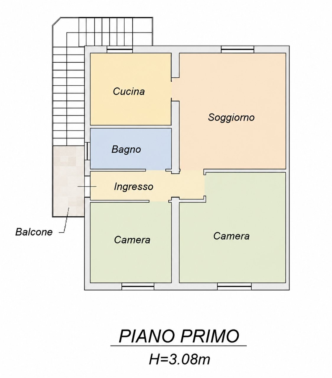 Two-room apartment Via Ronco, Ravenna - floor plans 1