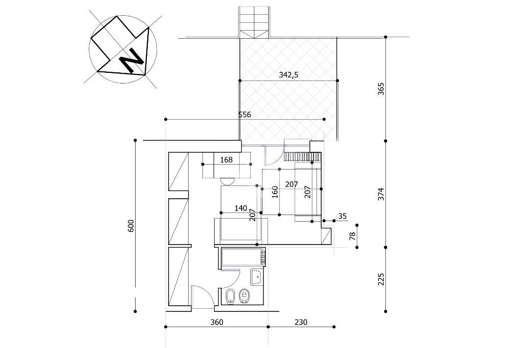 Monolocale Via Nazionale, Claviere - planimetria 1