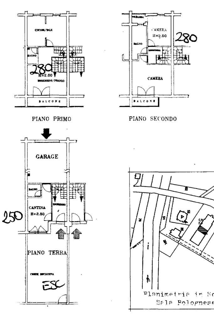 Terraced Villa Via Bastia, Sala Bolognese - floor plans 1