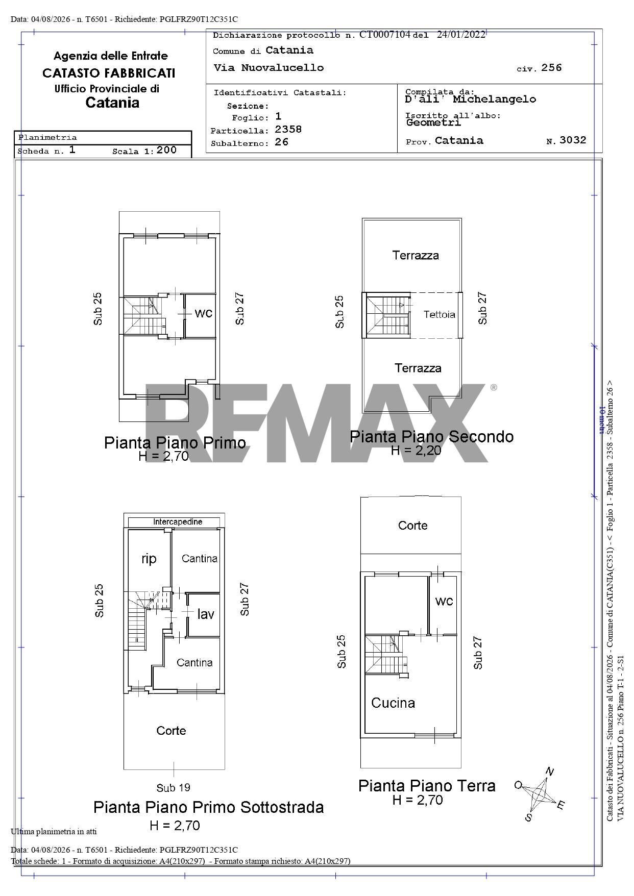 Pianta 2D - Terraced Villa Via Nuovalucello
 
256, Catania - floor plans 1