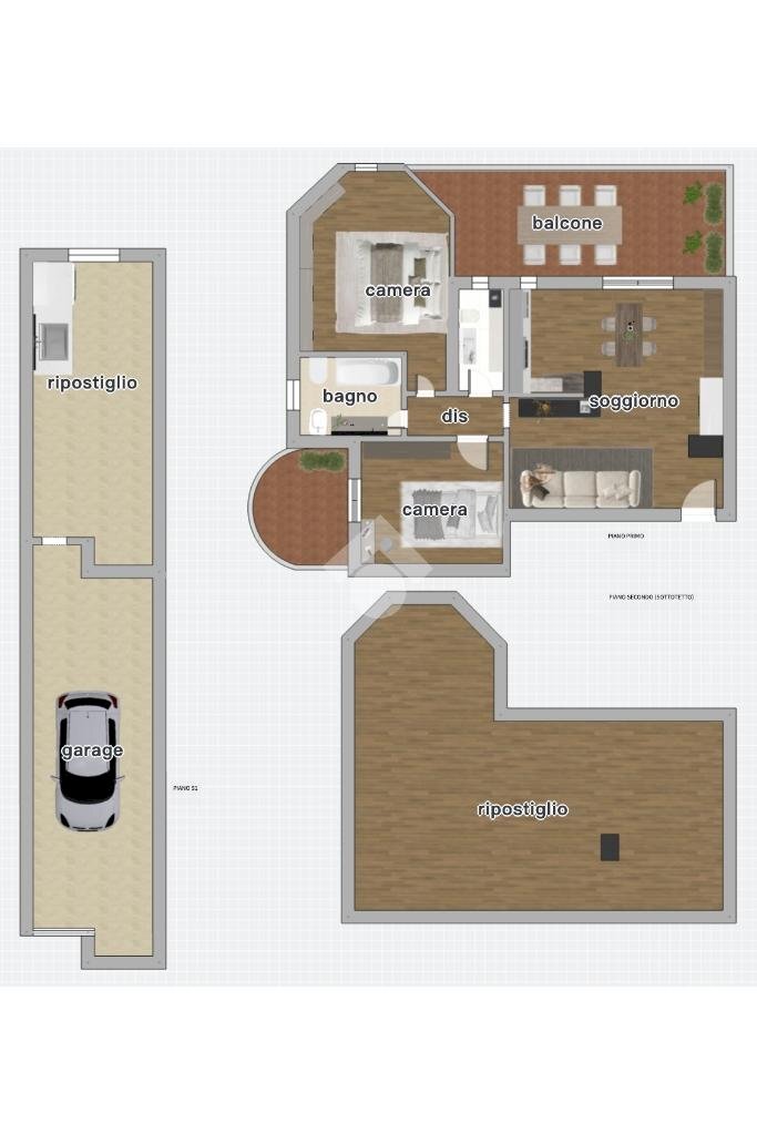 Three-room apartment Via Peschiera, Verucchio - floor plans 1