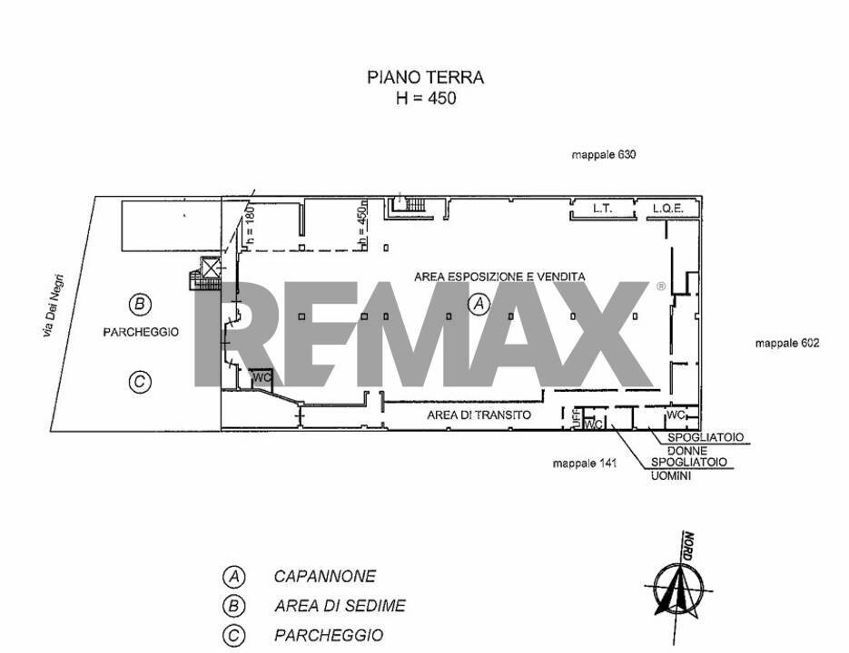 Pianta 2D - Commercial Premises via Dei Negri
 
36, Oleggio - floor plans 1