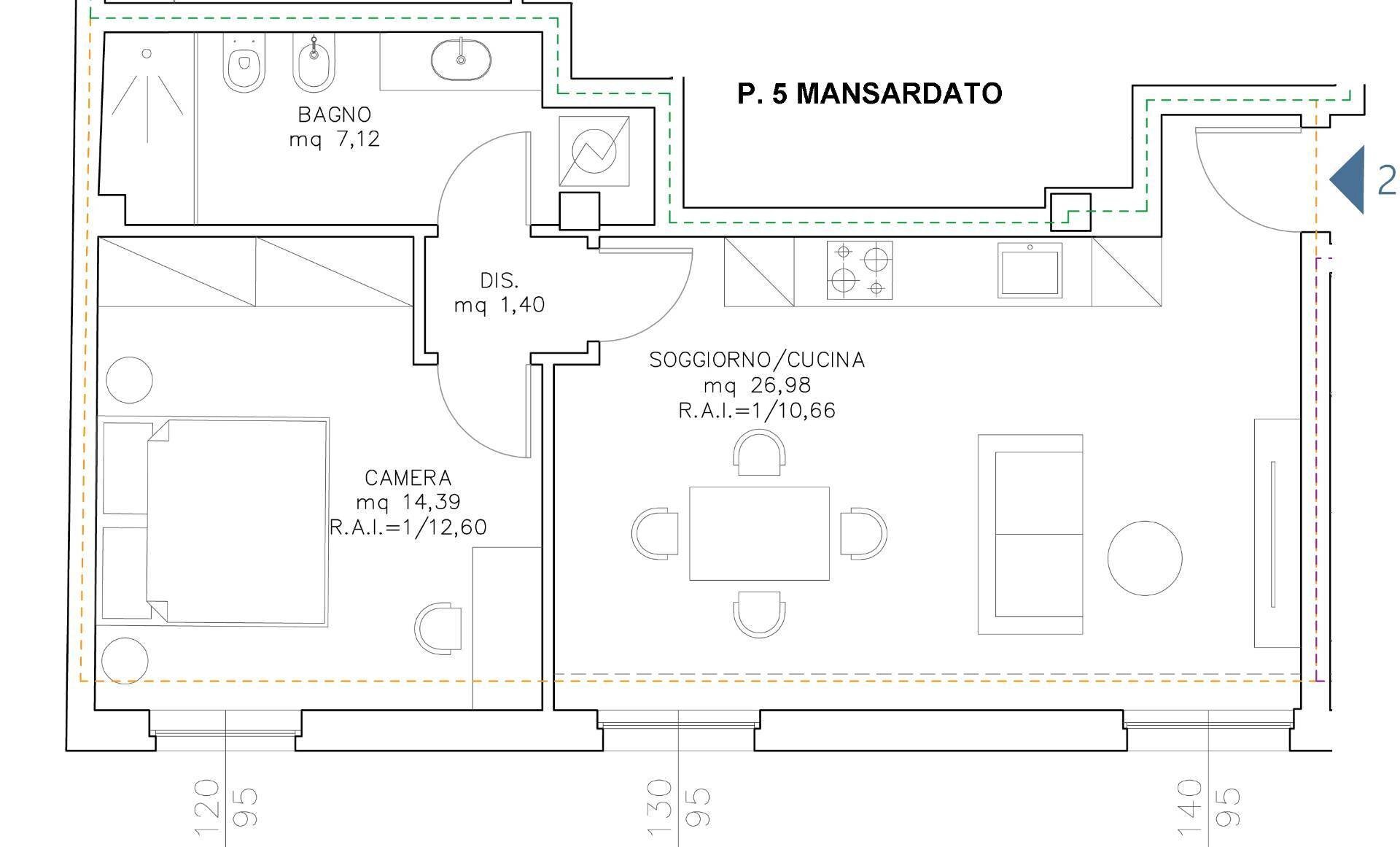Foto 2 - Two-room apartment Viale Cristoforo Colombo
 
89, Verona - floor plans 1
