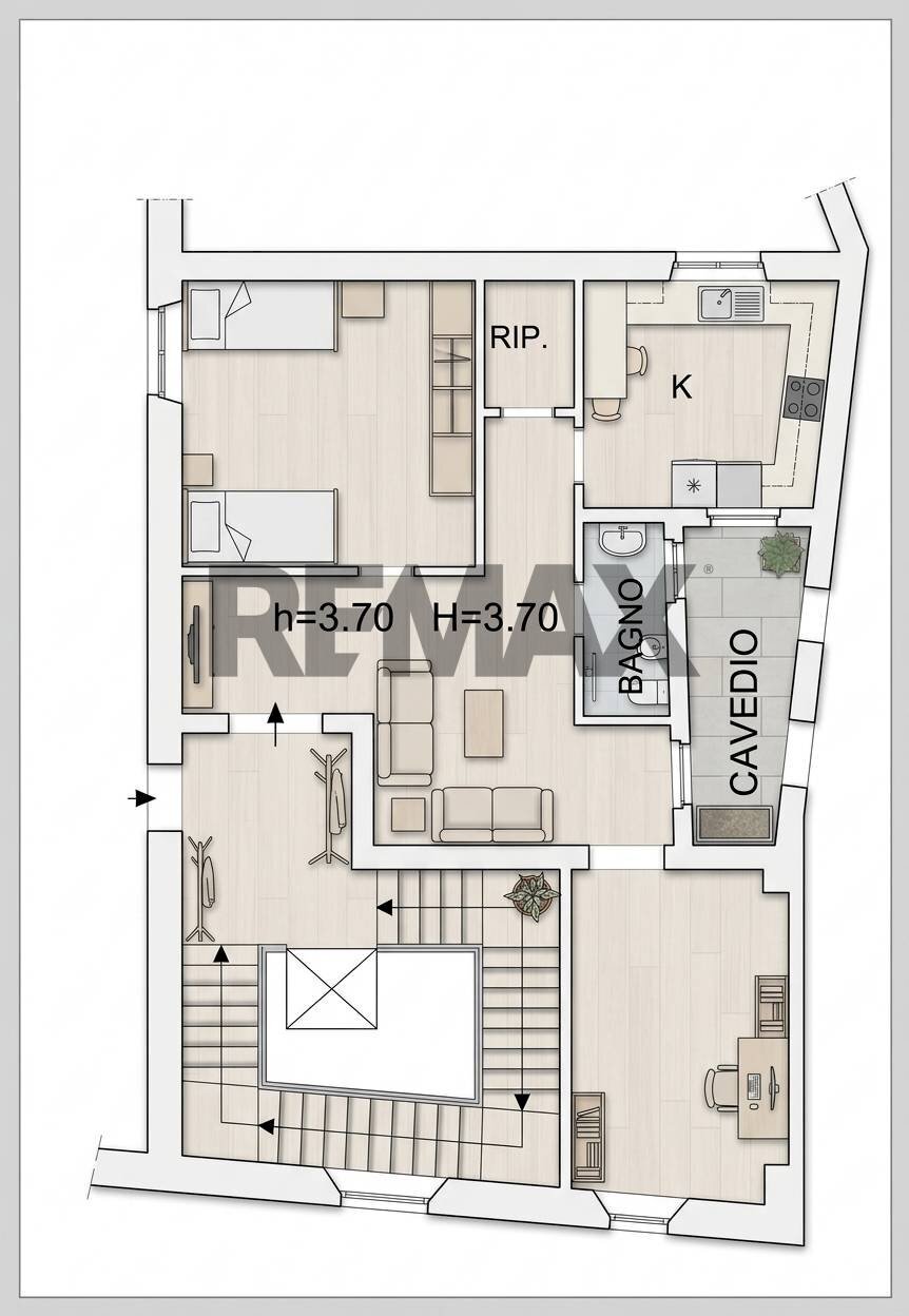 Pianta 2D - Three-room apartment Corso Marrucino
 
120, Chieti - floor plans 1