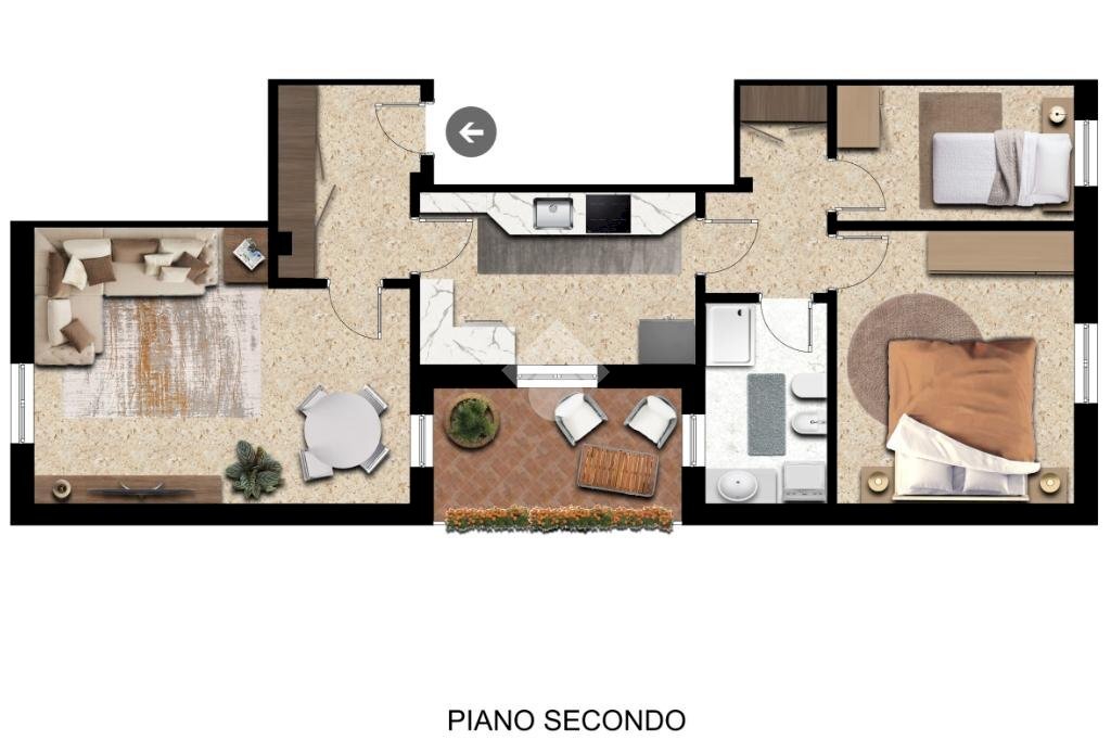 Three-room apartment Via di Renazzo, Cento - floor plans 1