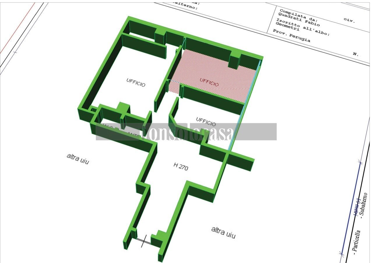 PLANIMETRIA 3D - Ufficio Via Pietro Cestellini, Perugia - planimetria 1