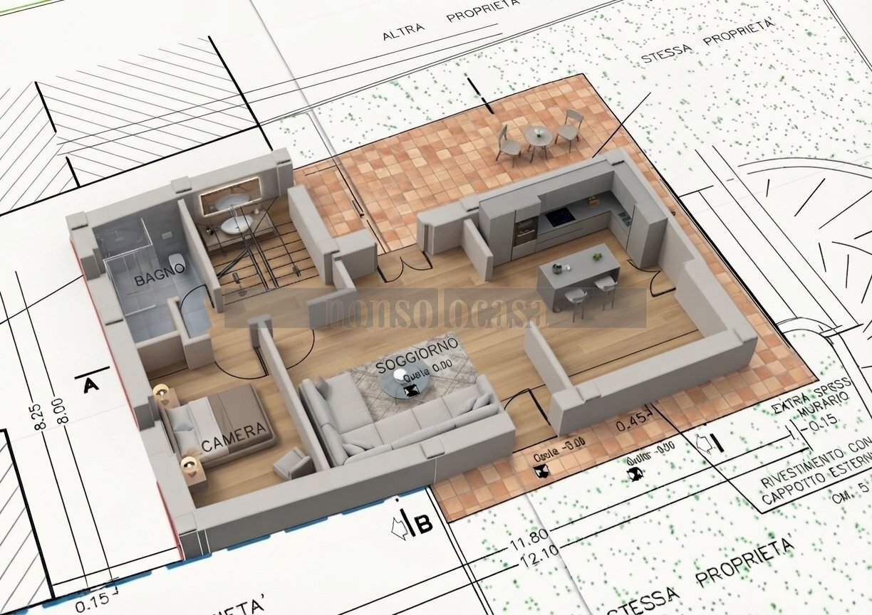 PLANIMETRIA 3D P.T. - Villa Strada Sant'Orfeto 659, Perugia - planimetria 1