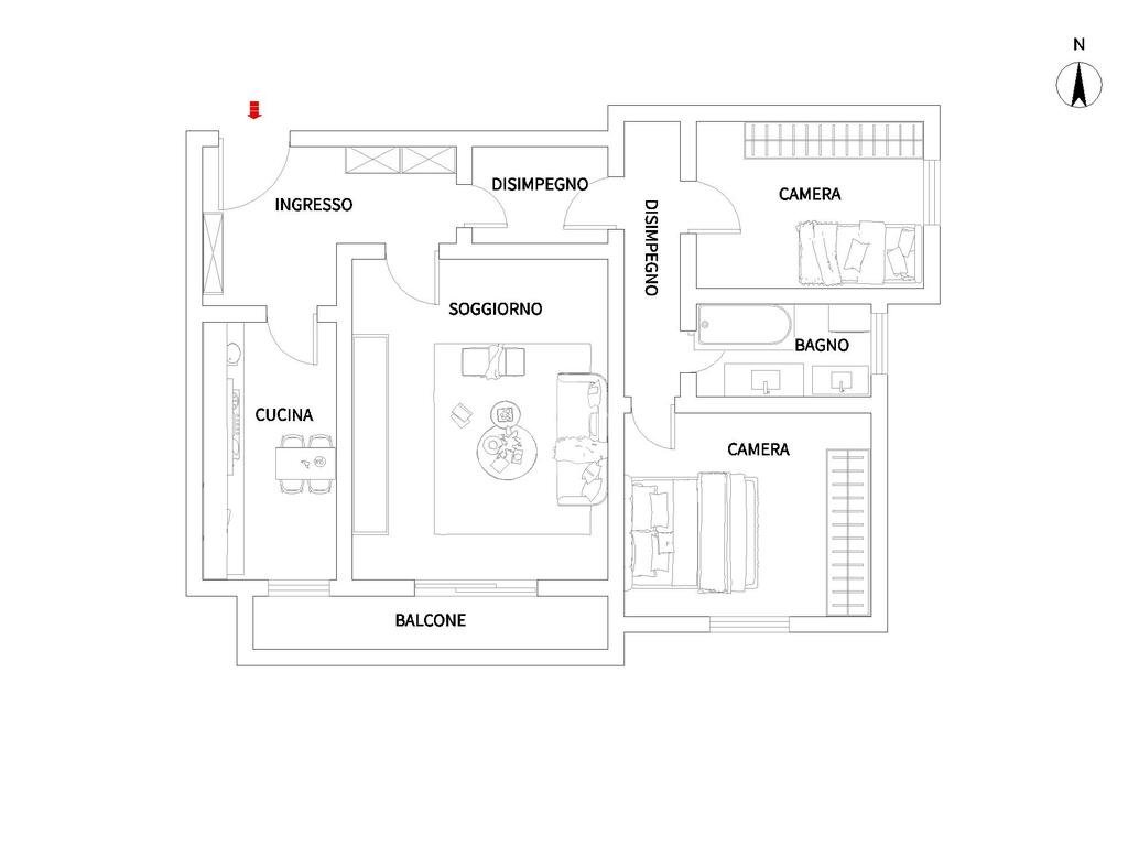 Three-room apartment Via Alessandro Manzoni, Bareggio - floor plans 1