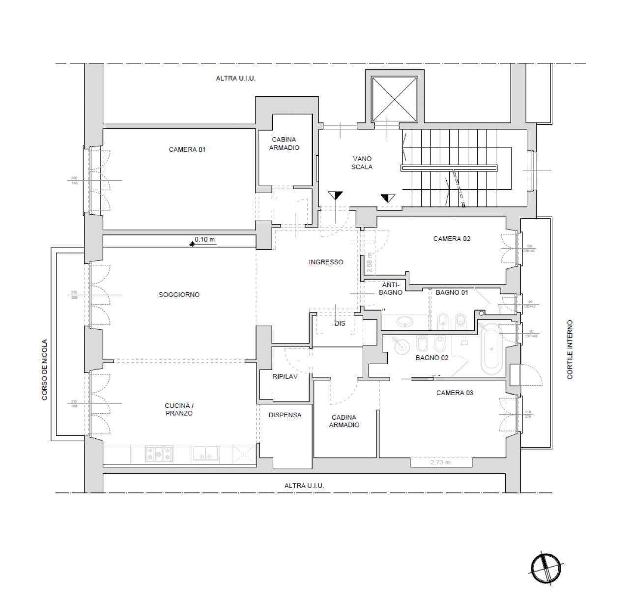 PLANIMETRIA  - Appartamento corso DE NICOLA, 22, Torino (zona Crocetta) - planimetria 1