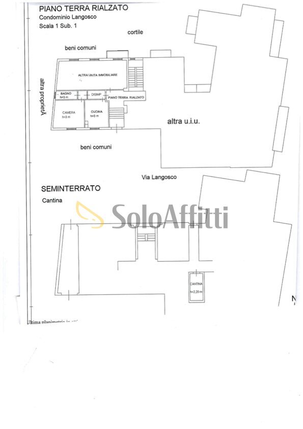 PLANIMETRIA - Two-room apartment Via Langosco 26, Pavia - floor plans 1