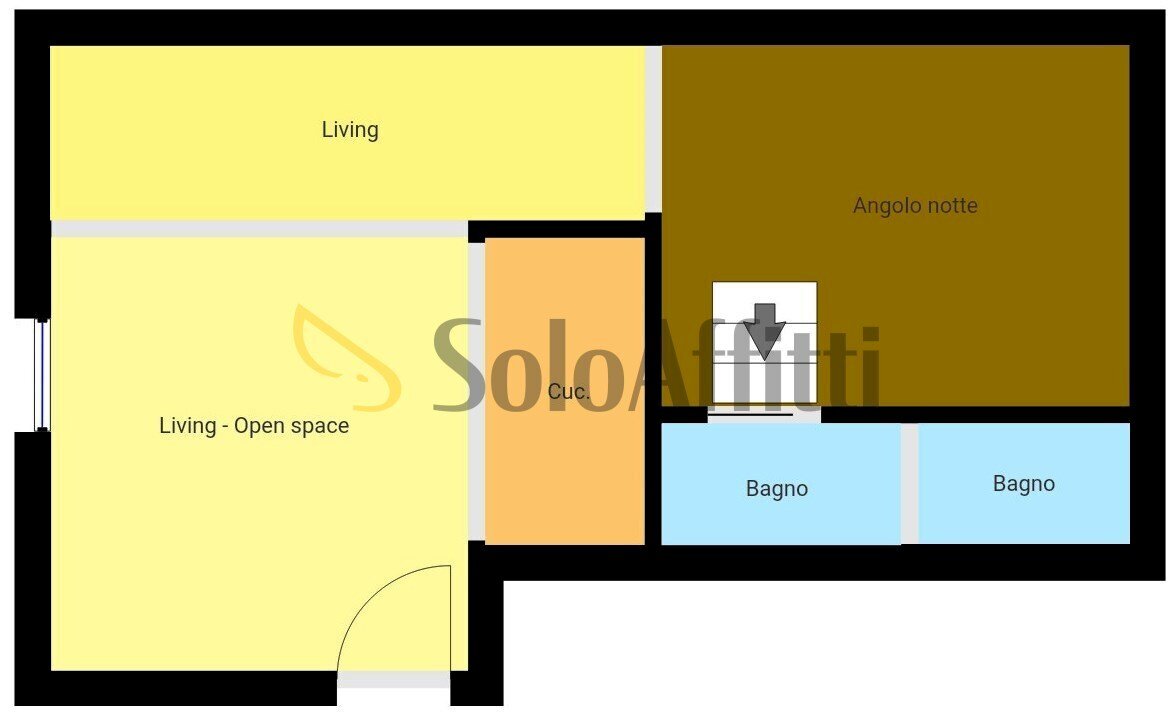 BA1568 - 1st Floor - Bilocale Via Alboino 16, Pavia - planimetria 1