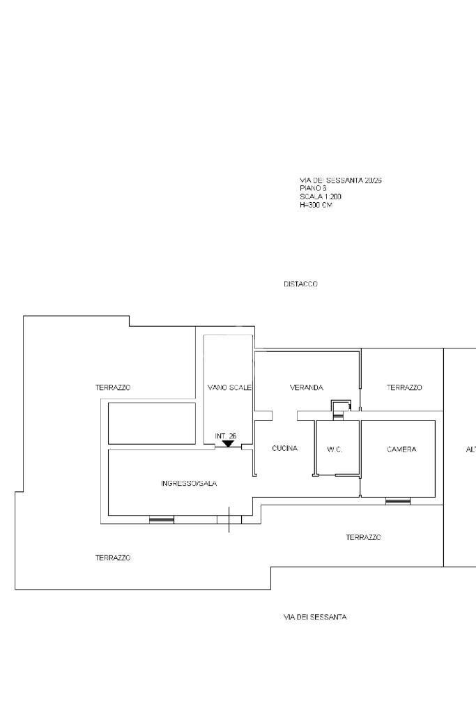 Three-room apartment Via dei sessanta, Genova (neighborhood Cornigliano) - floor plans 1
