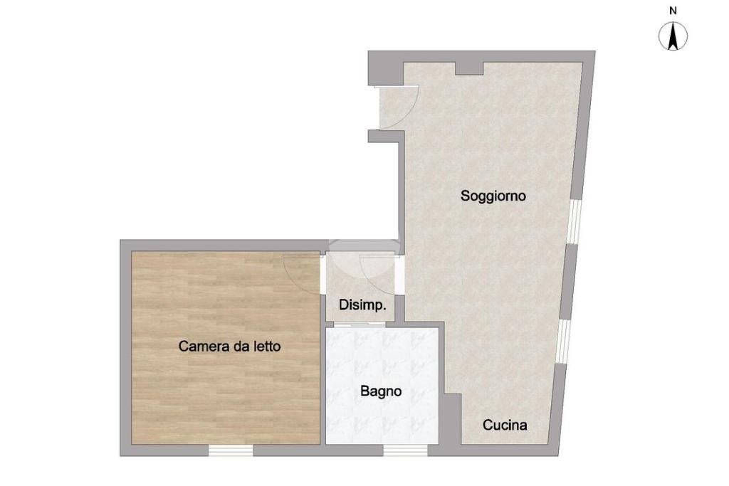 Two-room apartment Via Privata Branda Castiglioni, Milano (neighborhood Bovisa) - floor plans 1