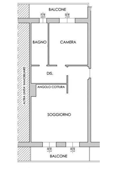 Two-room apartment Via Antonio Gramsci 208, Castel Maggiore - floor plans 1