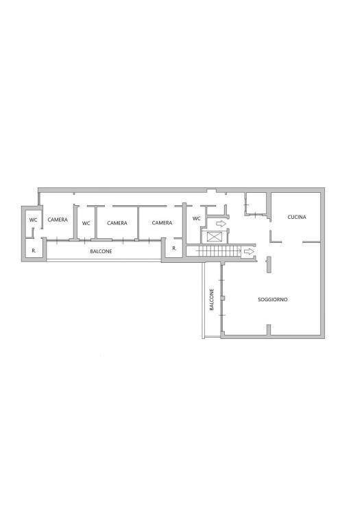 Appartamento via Giulio Uberti, Milano - planimetria 1