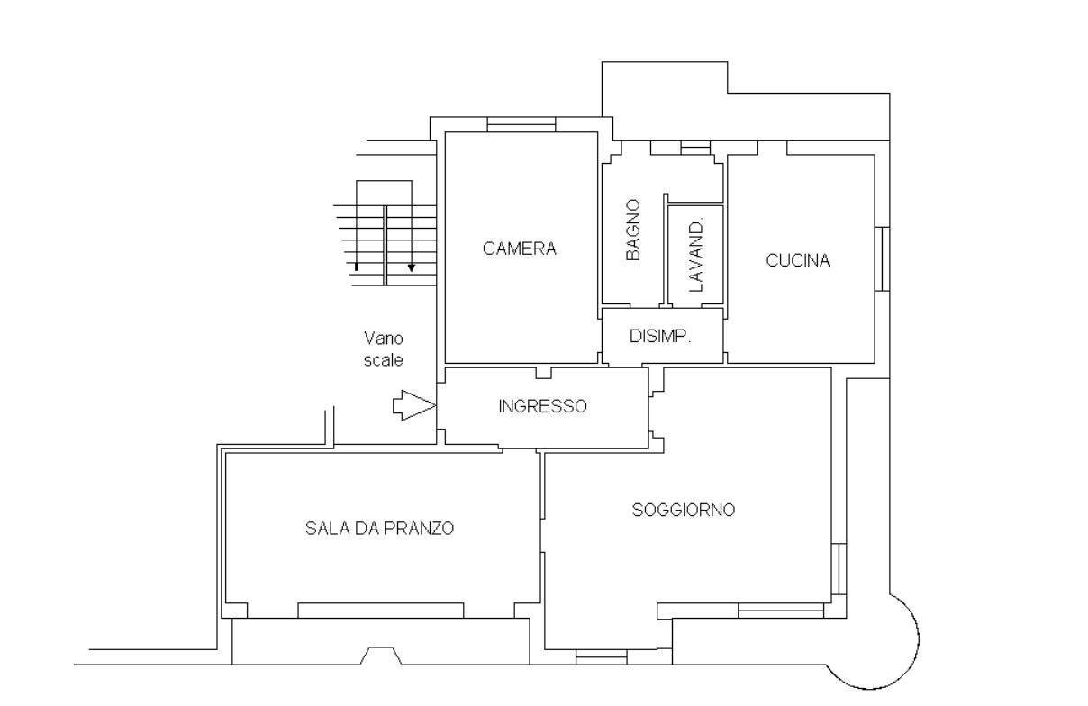 Four-room apartment via Vecchia di Cuneo, 59, Borgo San Dalmazzo - floor plans 1