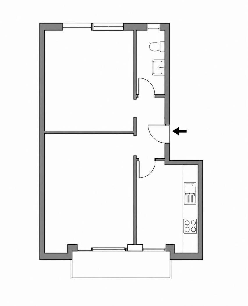 Two-room apartment via Napoli, 52, Genova (neighborhood Lagaccio) - floor plans 1