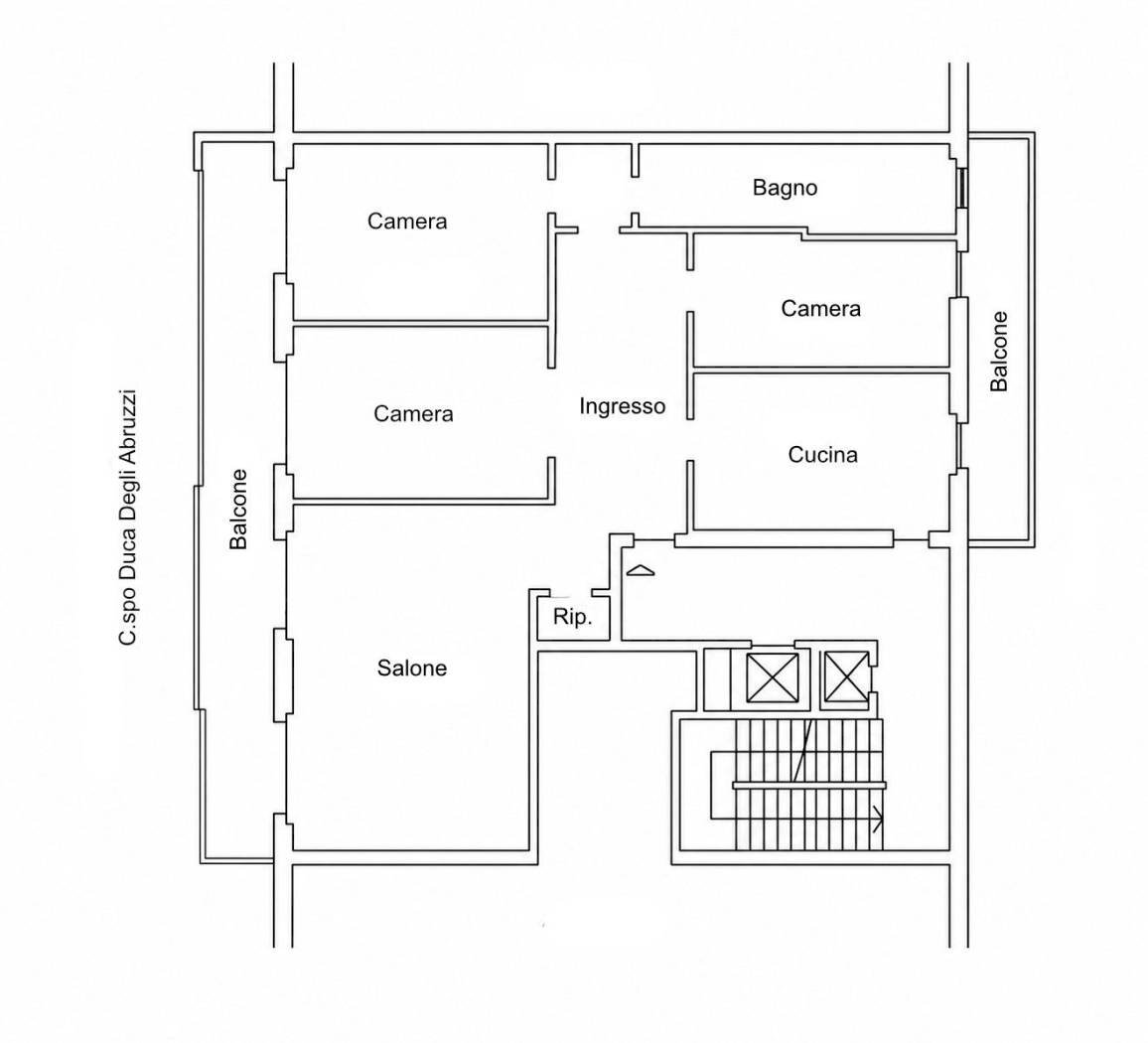 Appartamento corso Duca degli Abruzzi, 79, Torino (zona Crocetta) - planimetria 1