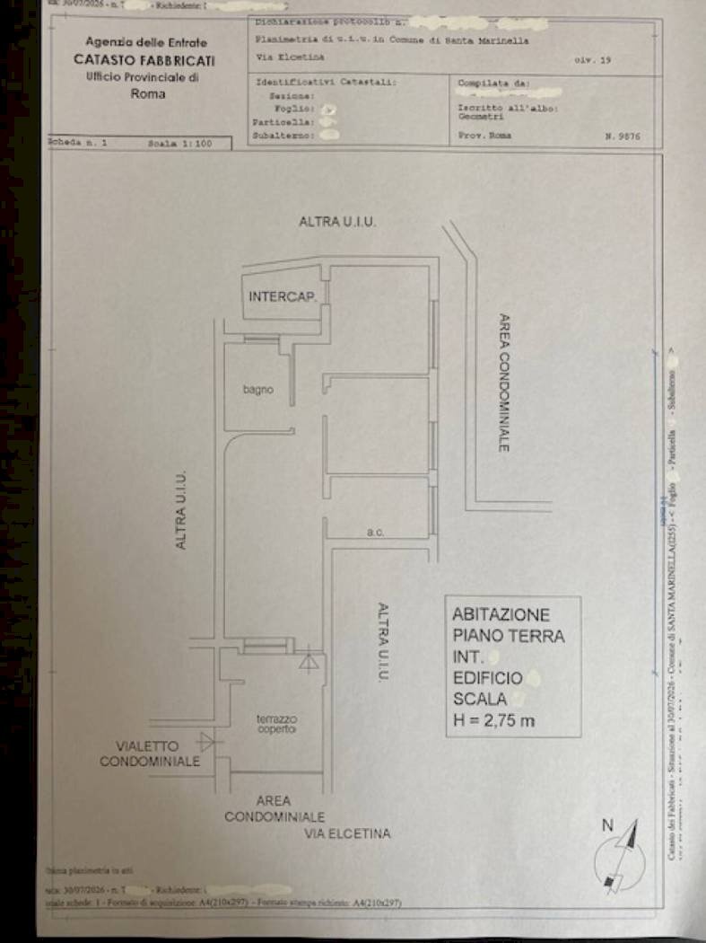 Three-room apartment via Elcetina, 19, Santa Marinella - floor plans 1