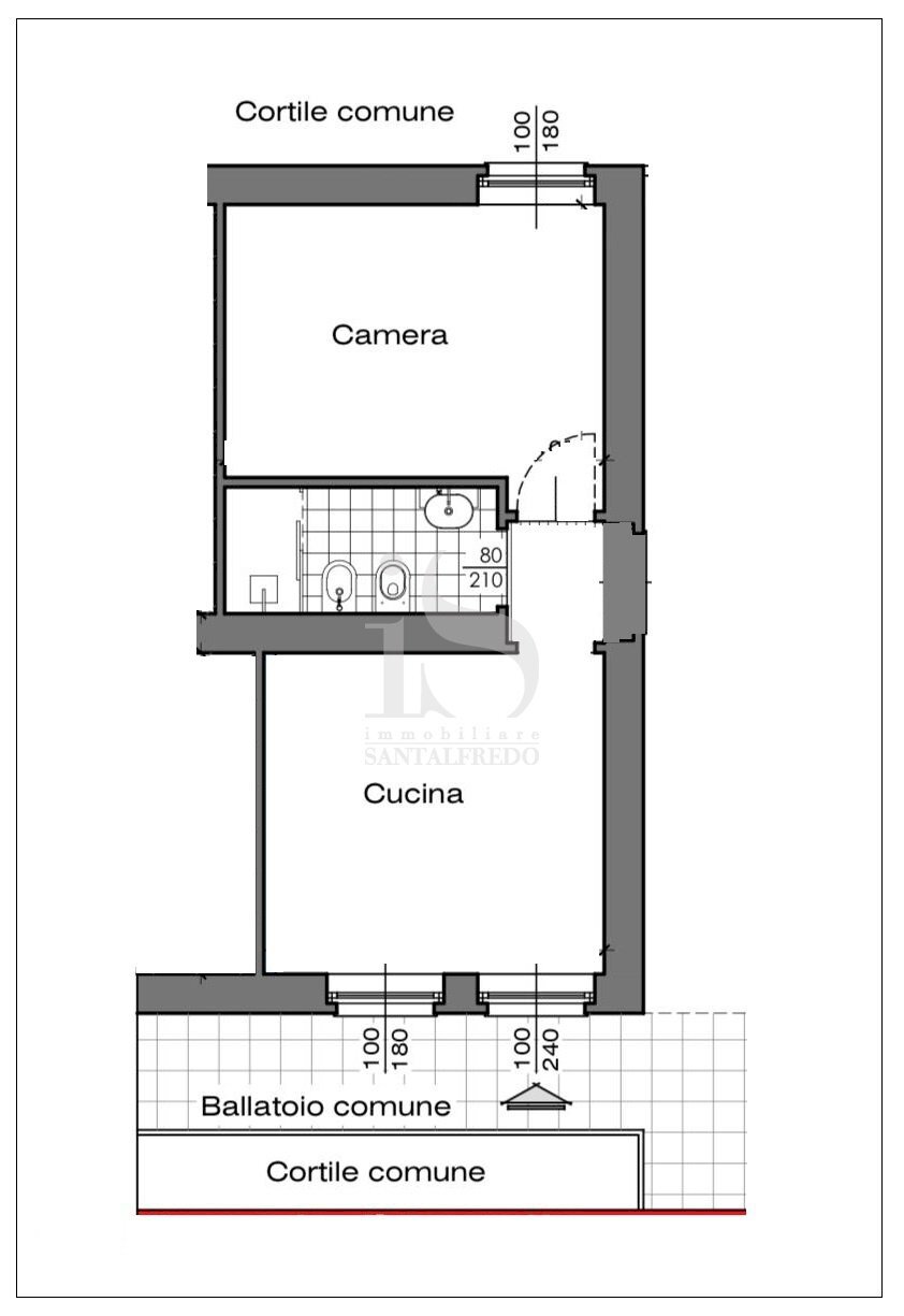 One-room apartment VIA FARINI, 36, Milano - floor plans 1