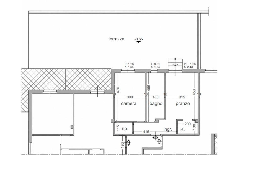 Two-room apartment Via Pietrabruna, San Lorenzo al Mare - floor plans 1