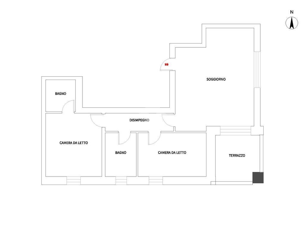Three-room apartment Viale Giovanni Suzzani, Milano (neighborhood Bicocca) - floor plans 1