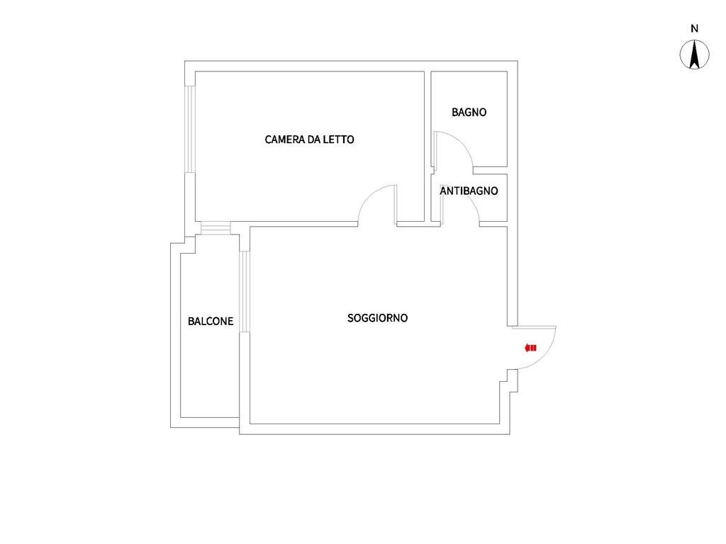 Bilocale Via Ruggero Leoncavallo, Milano (zona Casoretto) - planimetria 1