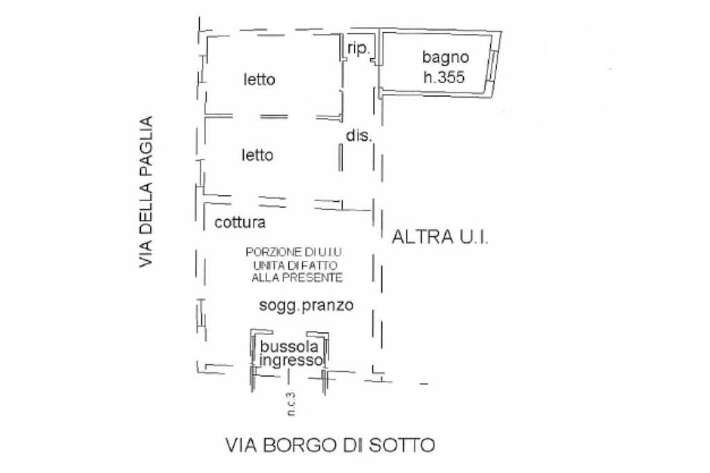 Three-room apartment Via Borgo di Sotto, Ferrara - floor plans 1