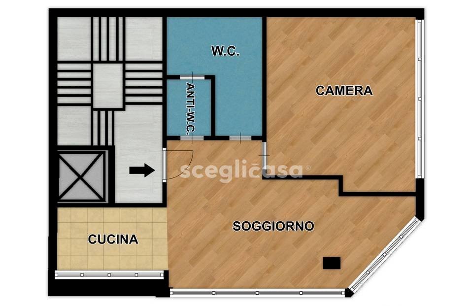 Foto 2 - Two-room apartment Largo delle Lucciole
 
1, Carini - floor plans 1