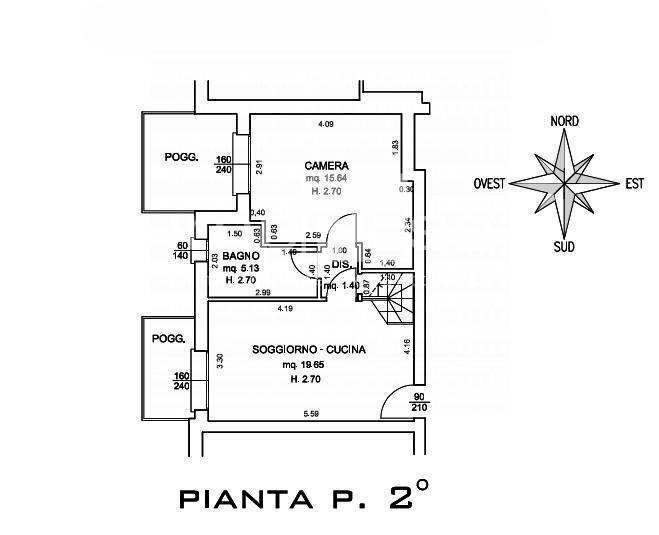 planimetria appartamento - Three-room apartment via Bakhita, Mirano - floor plans 1