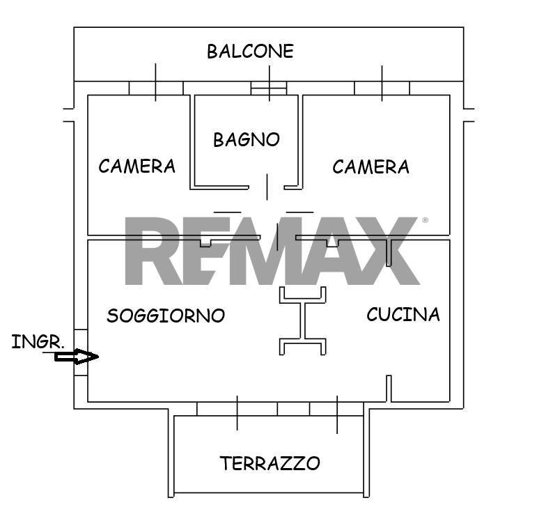 Pianta 2D - Trilocale VIA ALIGI SASSU
 
164, Marnate - planimetria 1