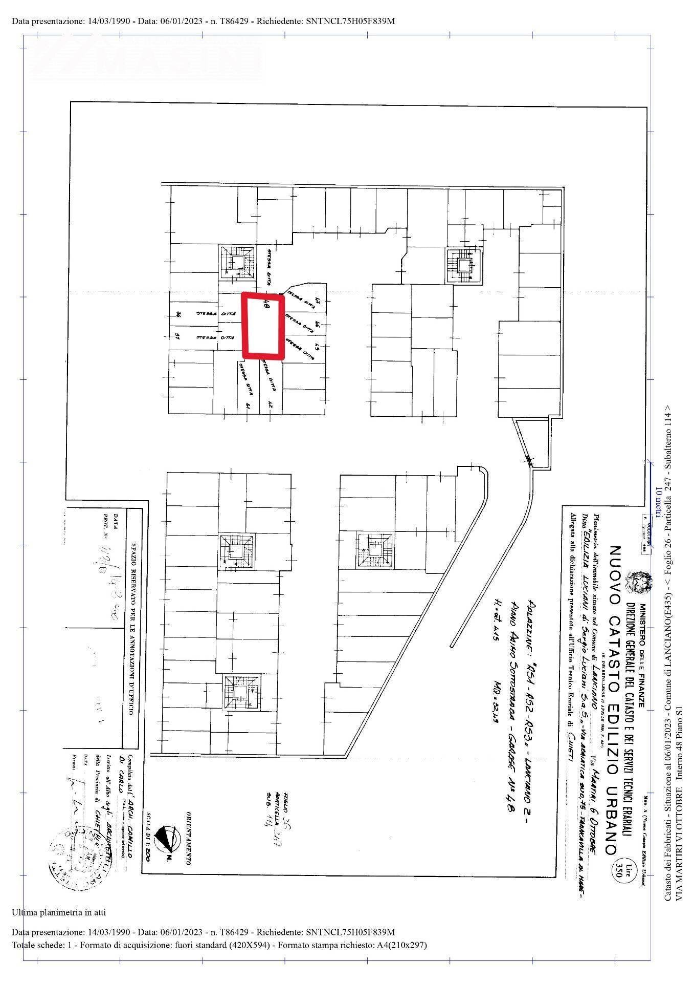 Foto 32 - Box via Alberto Barrella
 
63, Lanciano - floor plans 1