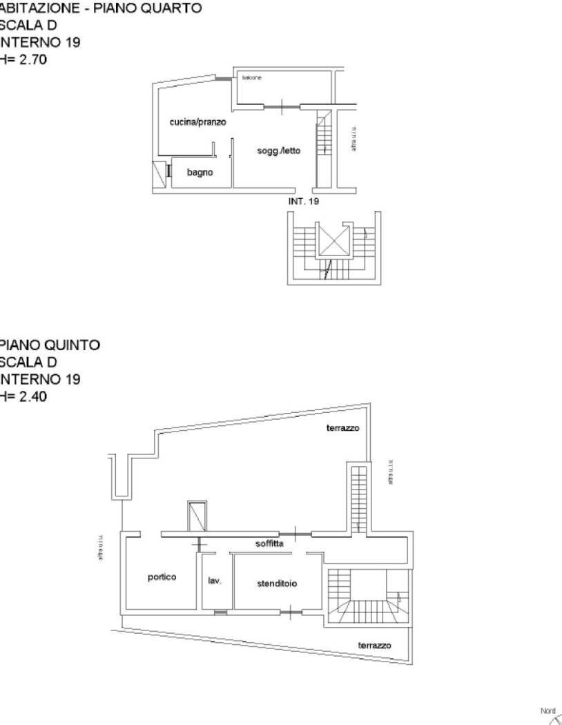 Attic via di Pietralata, Roma - floor plans 1