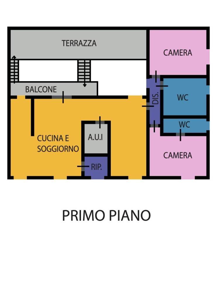 Trilocale via Enrico Pazzi, Ravenna - planimetria 1