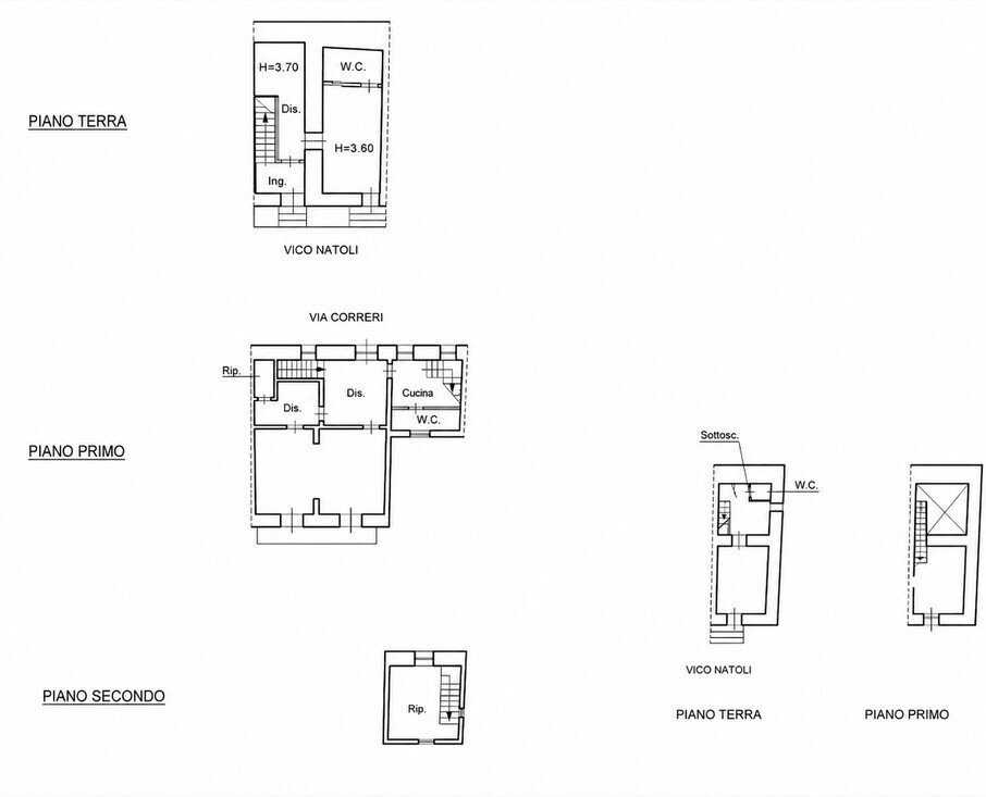 7 - Terraced Villa at auction Vico Natoli 12, Modica - floor plans 1