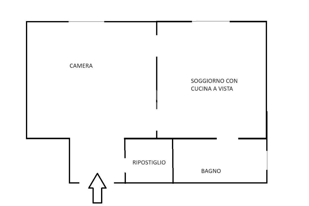 Bilocale Via Solferino, Milano (zona Porta Nuova) - planimetria 1