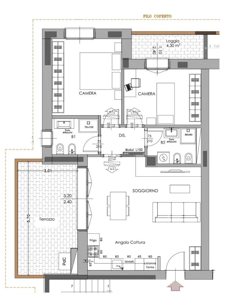 Attico Via Ghiaradino, 1, Granarolo dell'Emilia - planimetria 1