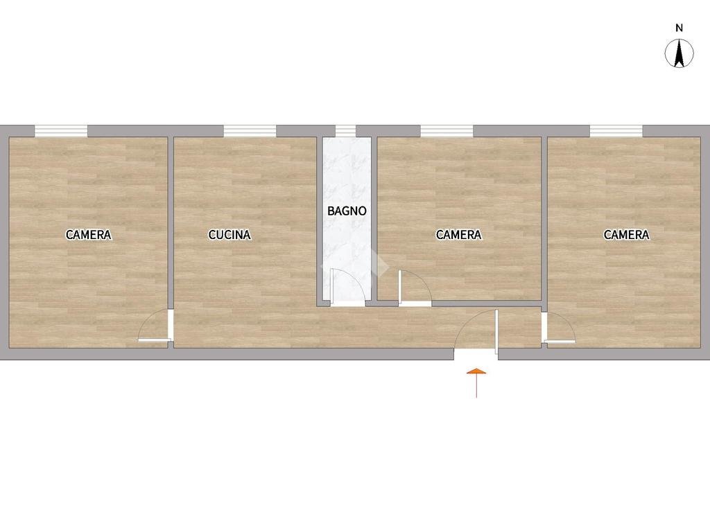 Quadrilocale Via Carnia, Genova (zona Rivarolo) - planimetria 1