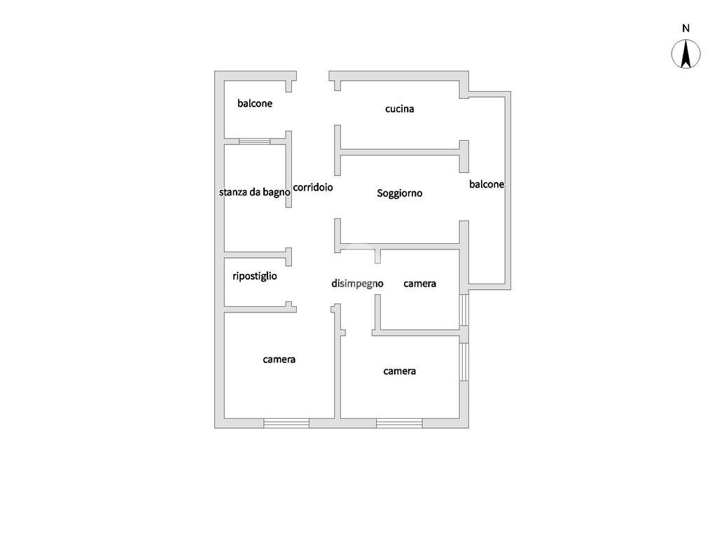 Four-room apartment Via Andrea Franchi Bononi, Ferrara - floor plans 1
