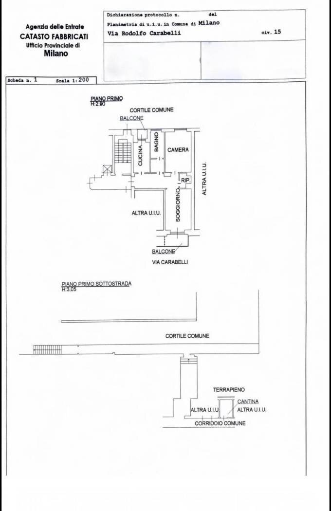Two-room apartment via Rodolfo Carabelli, Milano - floor plans 1