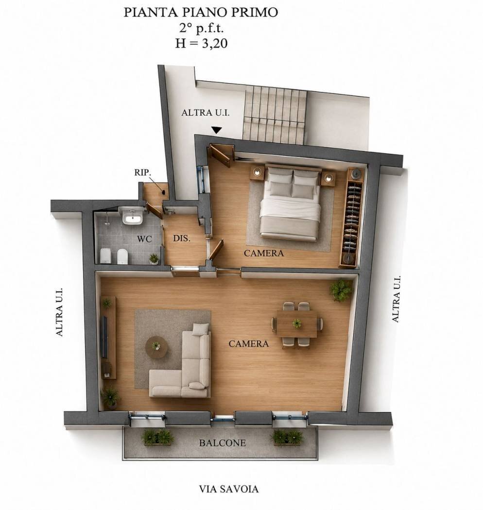 Appartamento via Savoia, Pinerolo - planimetria 1